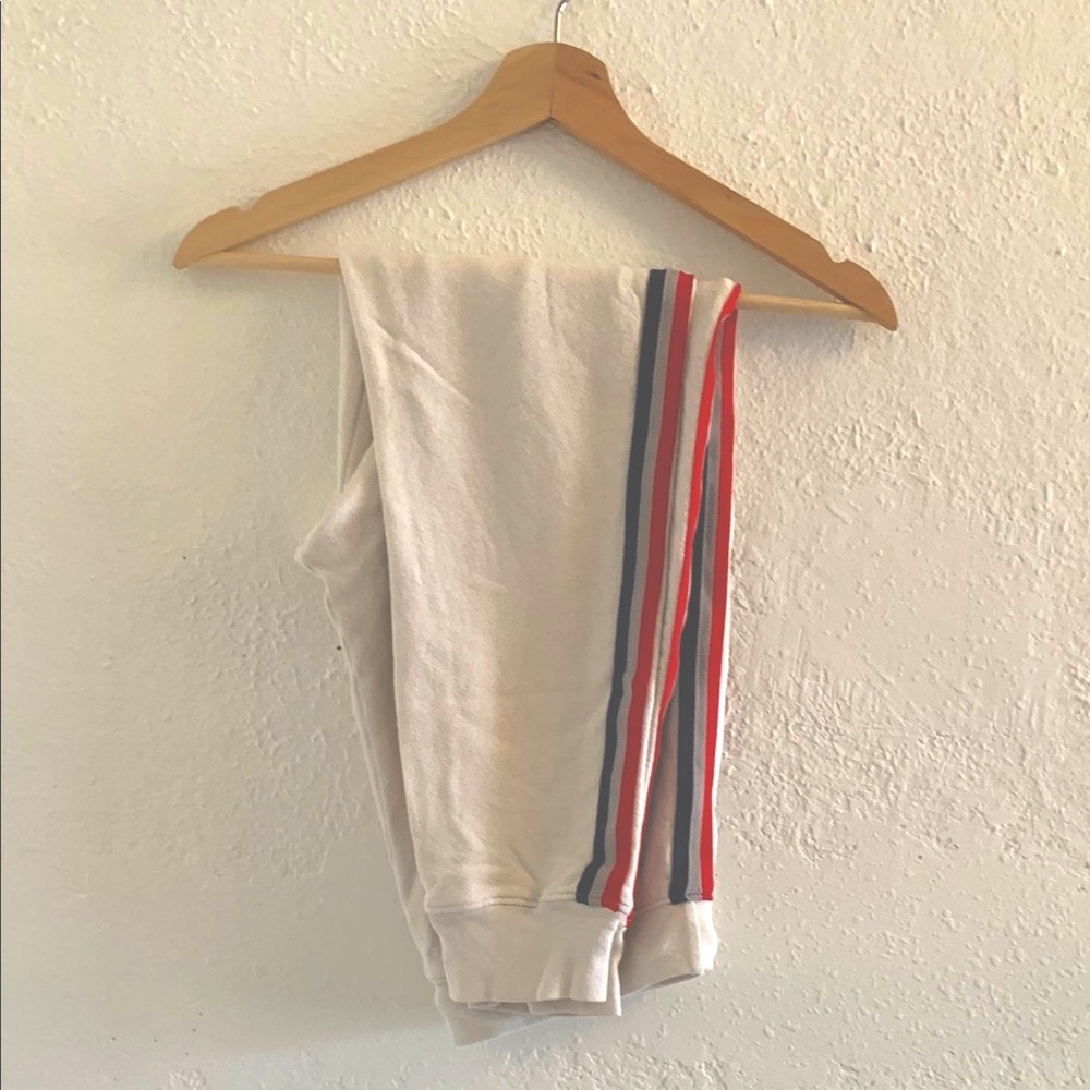 Velvet by Graham and Spencer White Sweatpants with Striped Detail. Size S
